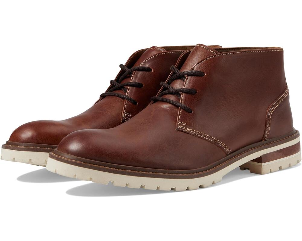 Johnston & Murphy Mens Barrett Chukka Boots Size 12 M Tan Full Grain Leather NIB